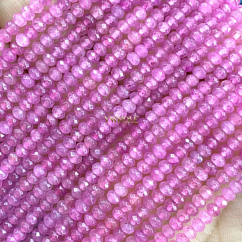 3x4mm Rondelle Faceted Natural Stone Chalcedony Tourmaline Color Loose Spacer Beads for Jewelry Making Diy Bracelet Accessories