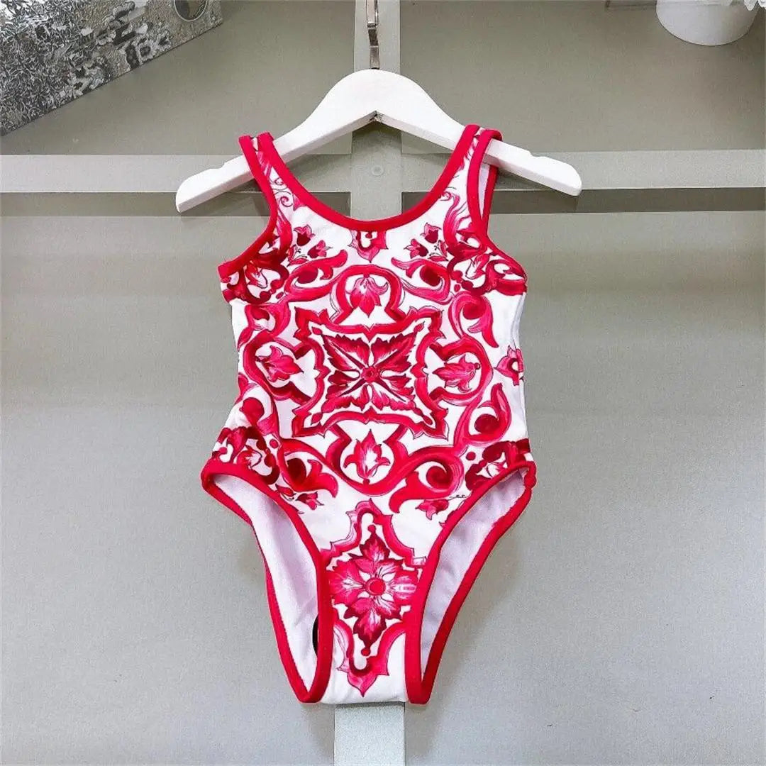2025 Girl Swimsuit Summer golden flower bodysuit Special Offer Children's Swimsuit factory Wholesale
