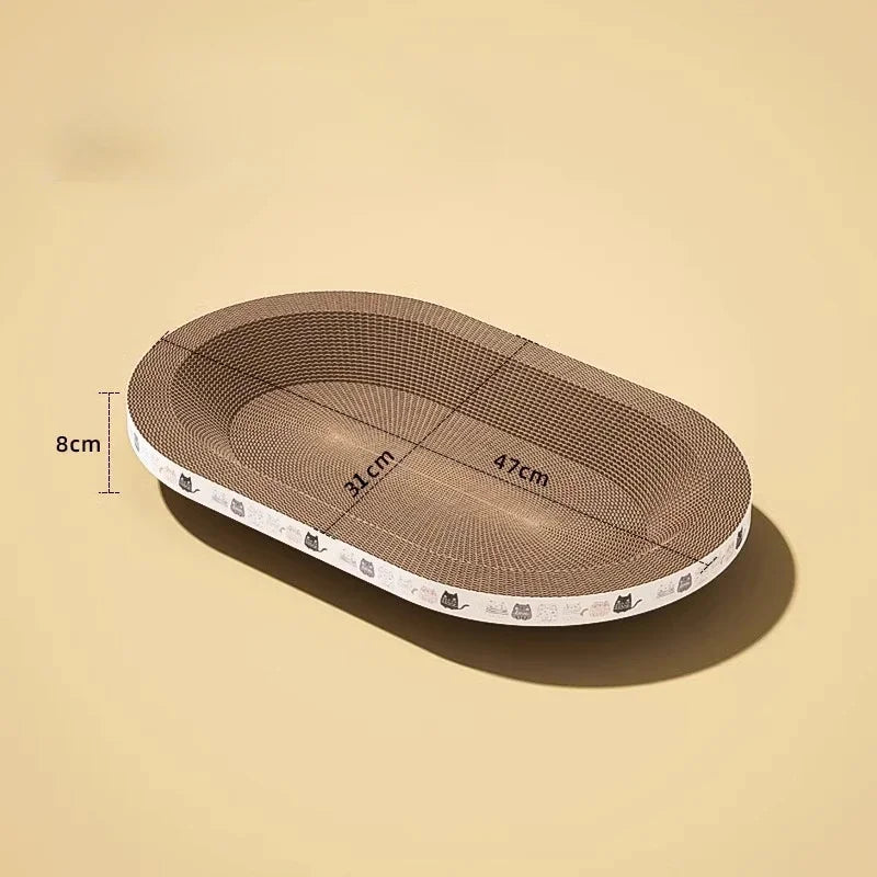 Cat Scratching Board Protect Furniture Grinding Claw Toys Round Oval Corrugated Paper Wear-resistant Cat Nest Scratching Board