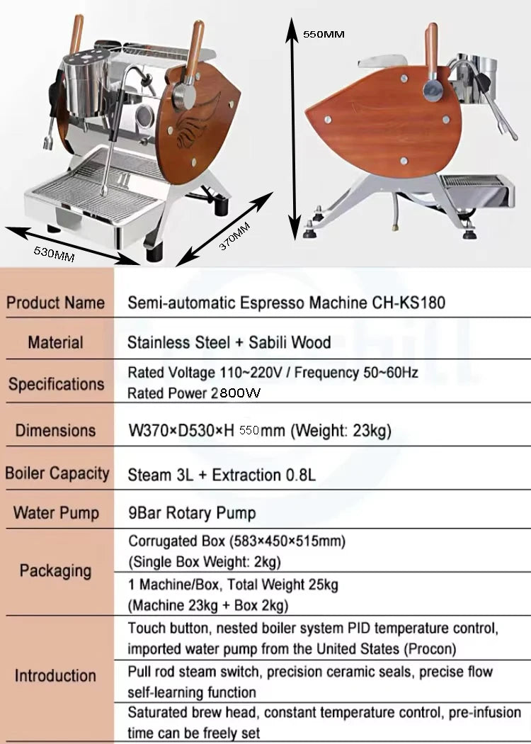 110V/220V New Style Commercial Dual Nested Boiler Coffe Pub Cafeteras Makinesi Coffee Maker Espresso Machine