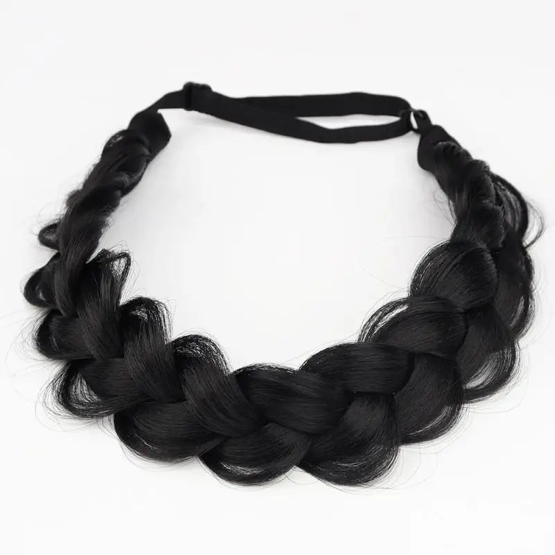 1 Pcs Synthetic Premium Adjustable Handmade Wig Braided Elastic Band Hair Fashion Braiding Hair Headband Headwear For Women