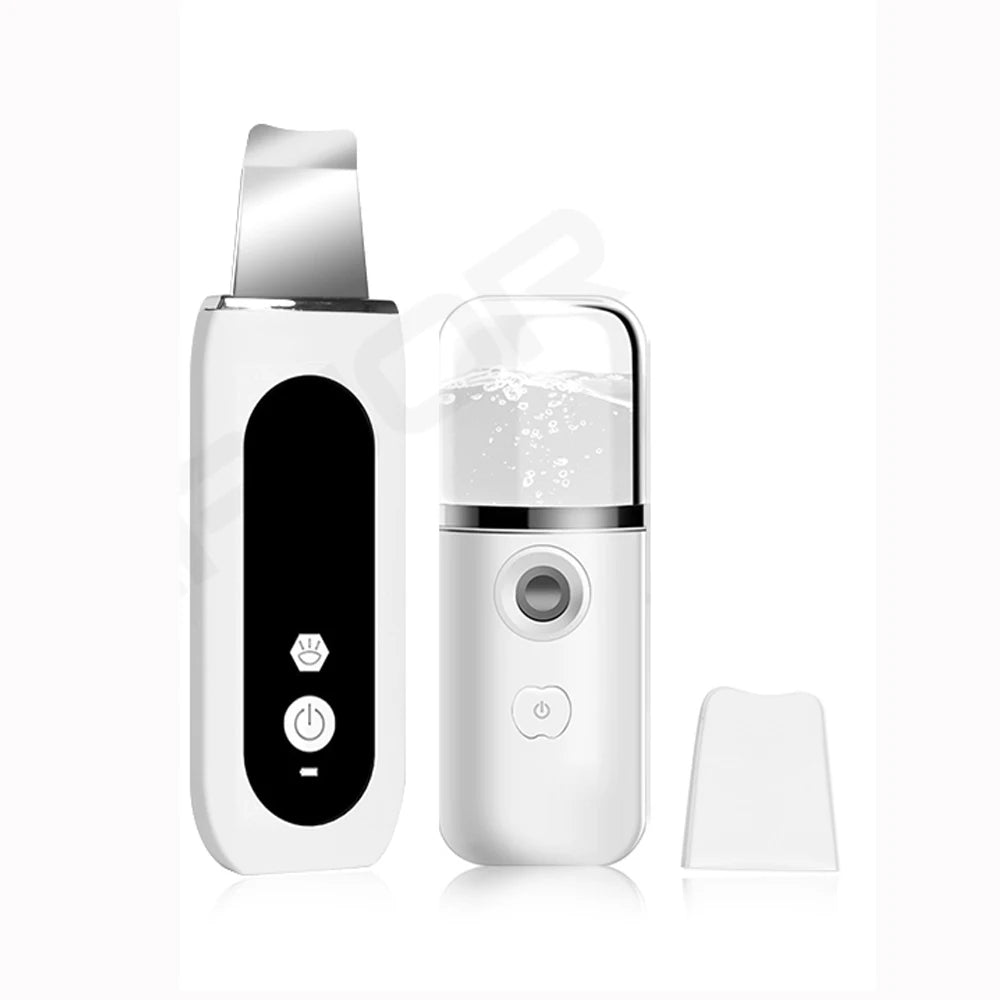 Ultrasonic Skin Scrubber Facial Peeling Machine Face Scrubber Acne Pore Deep Cleaning Facial Cleaning Spatula Blackhead Remover