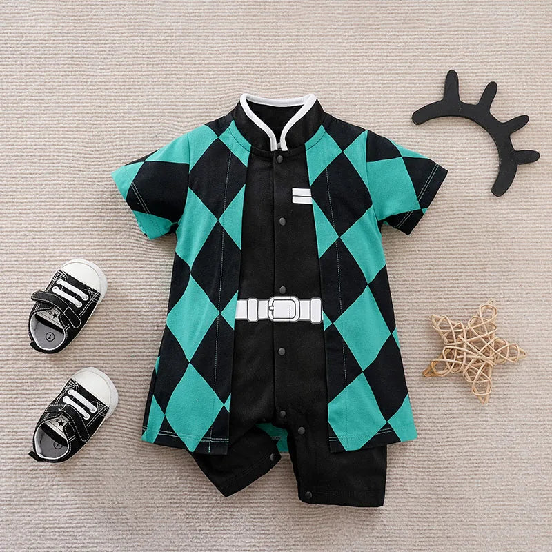 Baby Boy Clothes Toddler Vegeta Akatsuki Anime Romper Newborn Costume Summer Breathable Climbing Clothes Infant Cosplay Jumpsuit