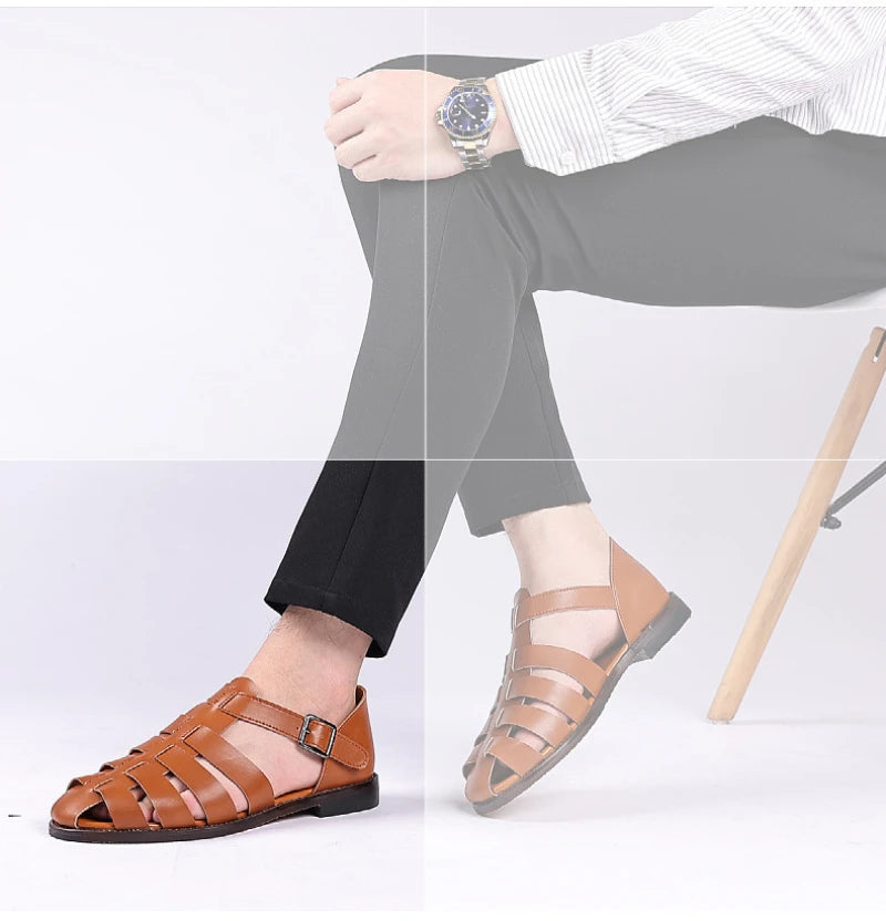 Summer New Roman Sandals Plus Size Casual Fashion Outdoor Beach Shoes Lightweight Non Slip Breathable Big Size Footwear For Men