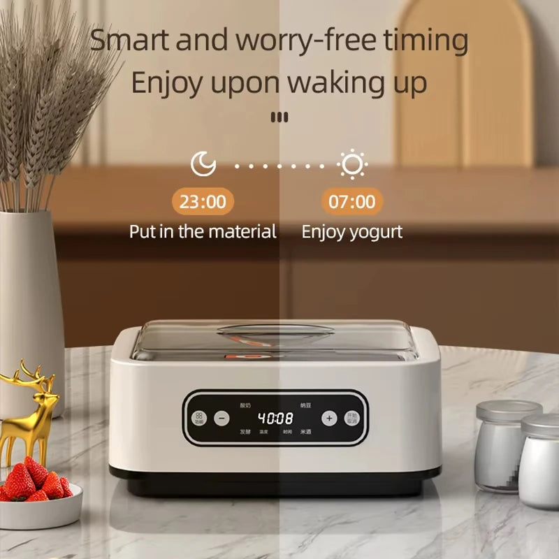 1.6L Yogurt Maker Multi-functional Ice Cream Automatic Professional Adjustable Temperature Time Yogurt Maker Pudding Maker 220V