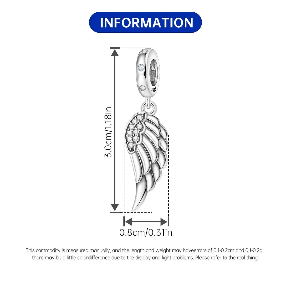 925 Sterling Silver Two-tone Symmetrical Angel Wing Pendant Necklace for Women Lucky Symbol Original Jewelry Party Couple Gift