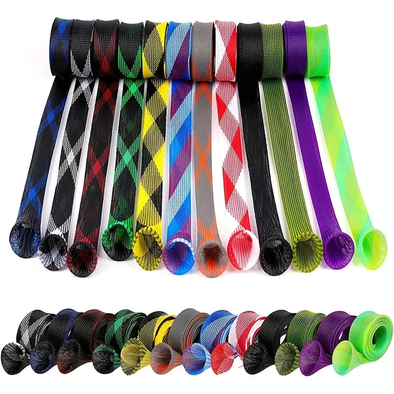 12Pcs Rod Sock Fishing Rod Sleeve Rod Cover Braided Mesh Rod Protector Pole Gloves Fishing Tools. Flat or Pointed End/Spinning O