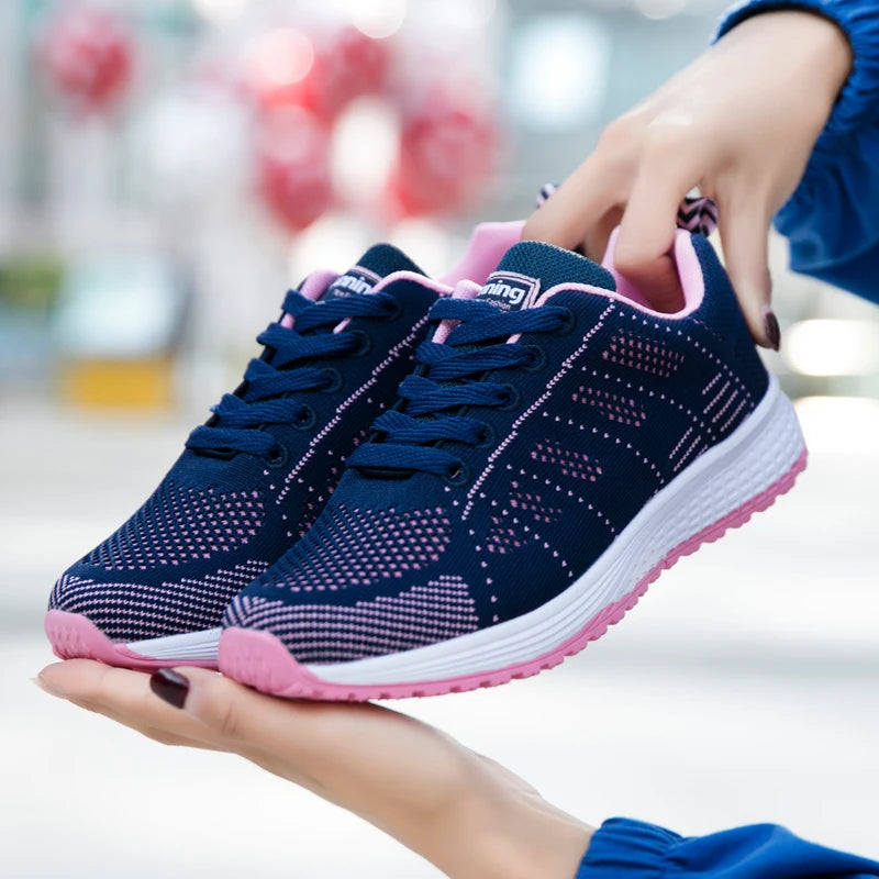 Breathable Women Running Shoes Lightweight Anti-slip Female Sports Shoes Outdoor Soft Women's Sneakers Lace Up Fashion Tennis