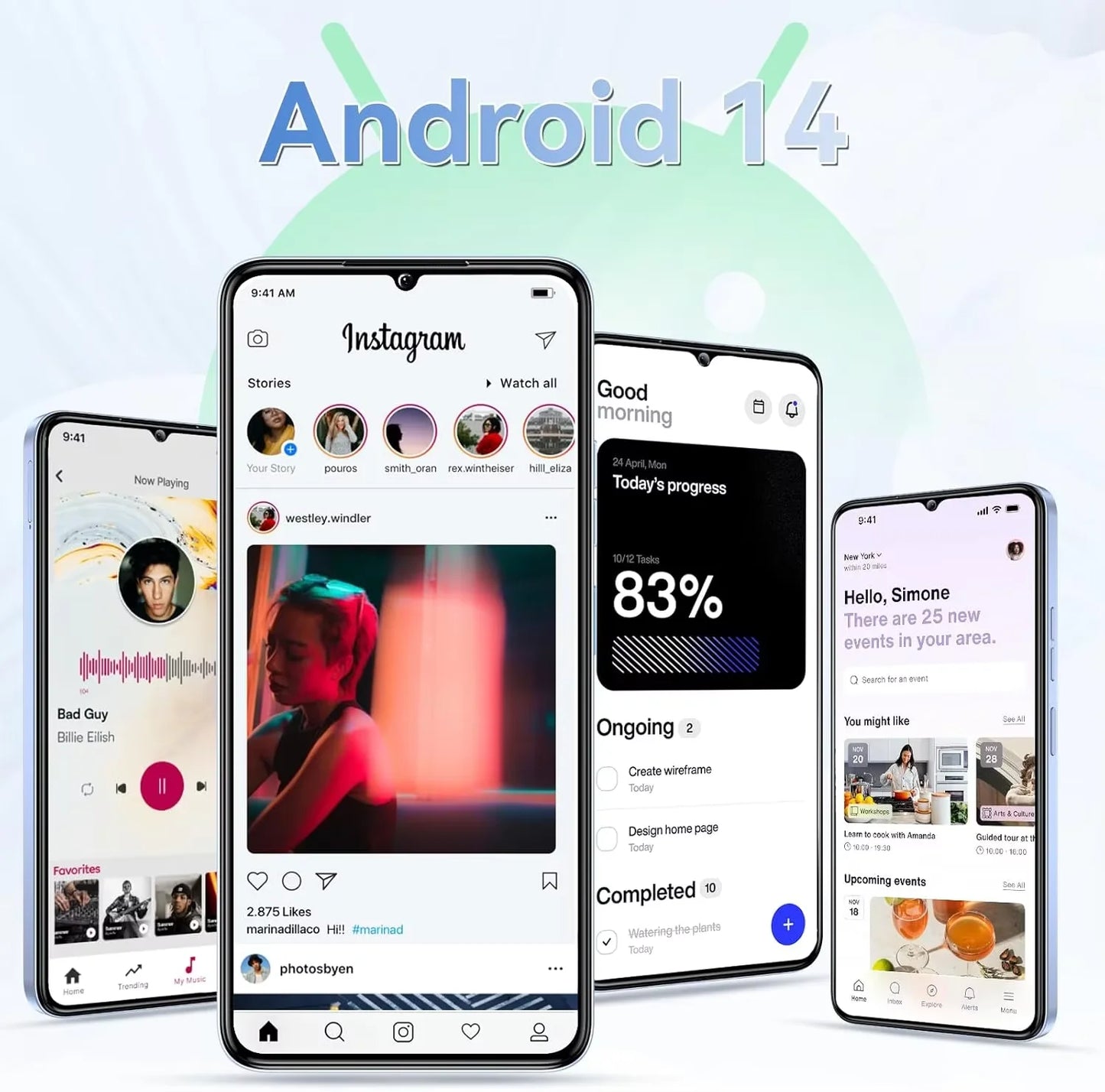 OUKITEL C50 5G Smartphone Without Contract - 24GB+128GB/1TB expandable Mobile Phone Without Contract 6.8 inches 5150mAh Android