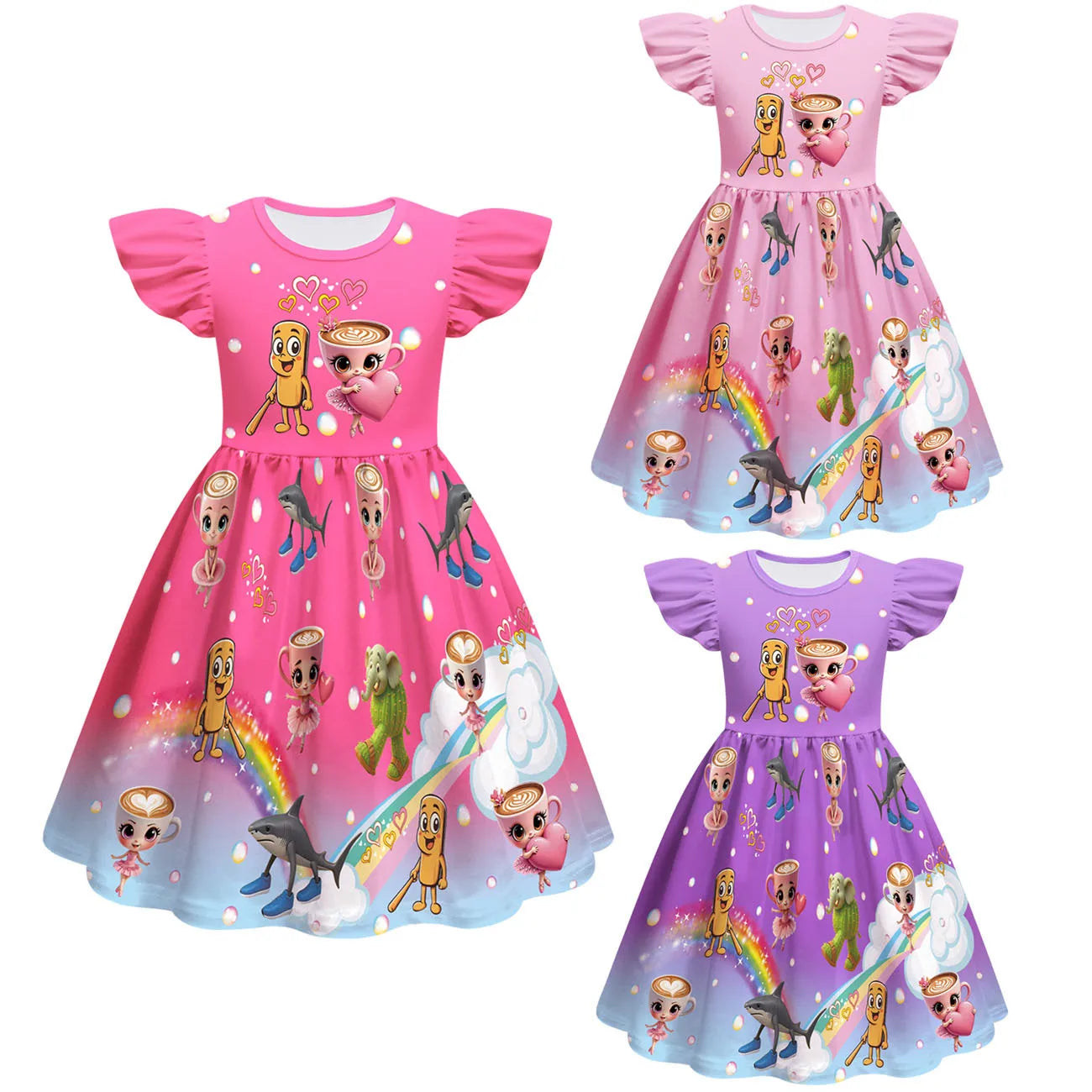 New Ballerina Cappuccina Cosplay Girls Dress+Bag Halloween Party Italian Brainrot Animals  Tung Tung Tung Sahur Costume Kids