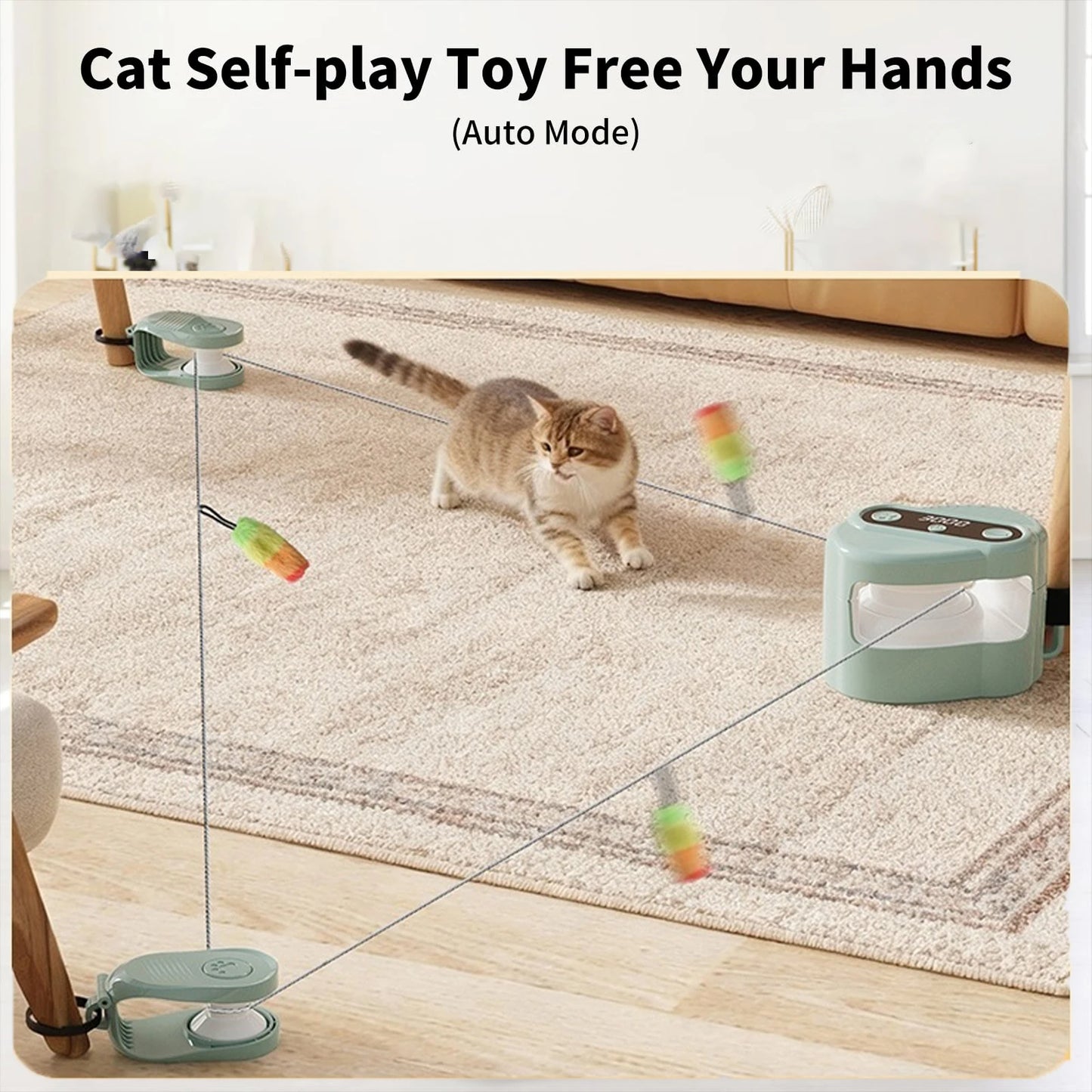 Interactive Cat Toy for Indoor Cats Wheel Exerciser Running Toy Cat Treadmill Remote Control Stimulation Hunting Bird Sound Toy