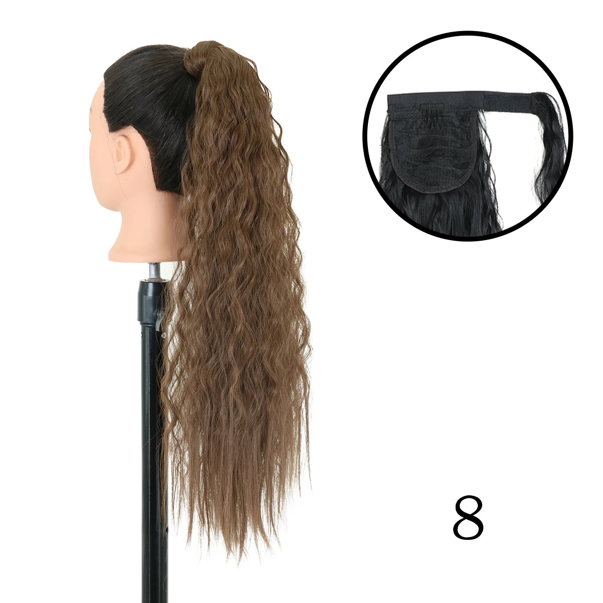 LANSA Synthetic Long Curly Ponytail Natural Puff Wrap Around Clip In Ponytails Hair Extensions Black Brown Ponytail For Women