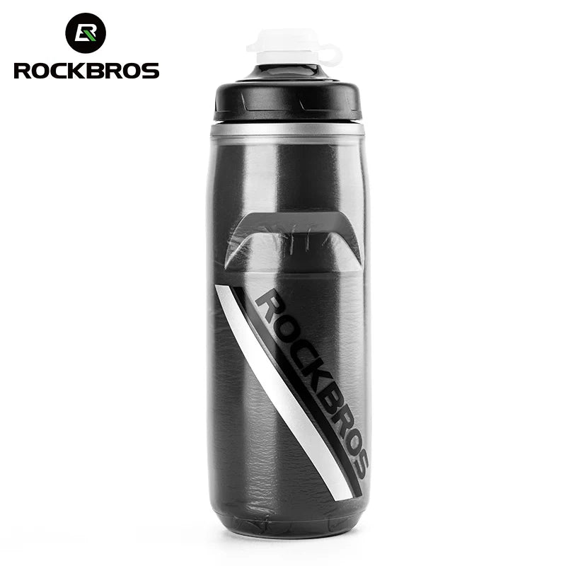 ROCKBROS 620ml Cycling Water Bottle Cold Water Insulated Thermal Silicone Bottle Outdoor Sports MTB Road Bike Bicycle Bottle