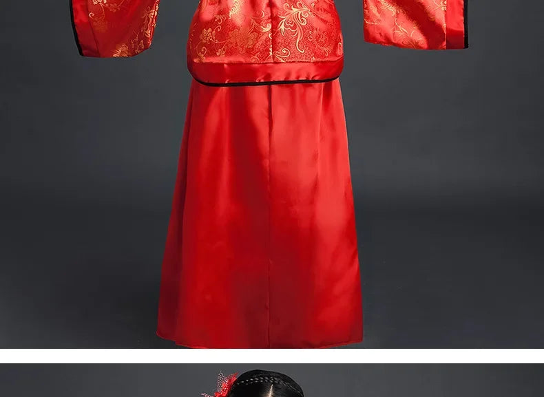 Halloween Cosplay Kids Set Dance Performance Dress for Girls Show Disfraz Child Hanfu Dress Costume Chinese Traditional Clothes