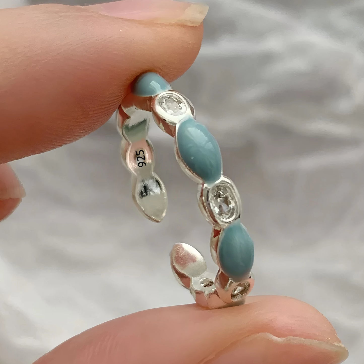 VENTFILLE 925 Sterling Silver Rings for Women Couple Blue Stone Star Jewelry  Party Birthday Gift Dropshipping Wholesale