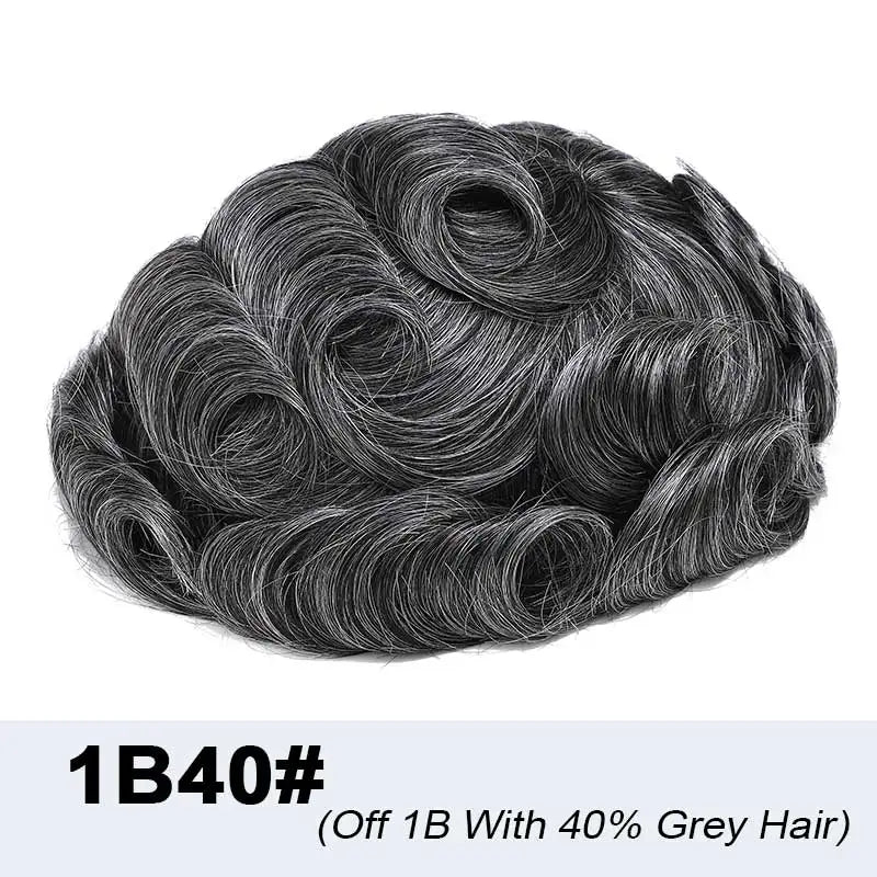 100% Density Full Lace Male Hair Prosthesis Swiss Thin Lace Men's Wig Natural Hairline Human Hair Man Hair System Wigs For Men