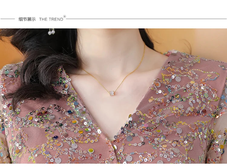 Summer New Sequins Luxury Chic Evening Wedding Dress 2024 Women's Elegant Bodycon Midi Dress Satin Vintage Casual Party Vestidos