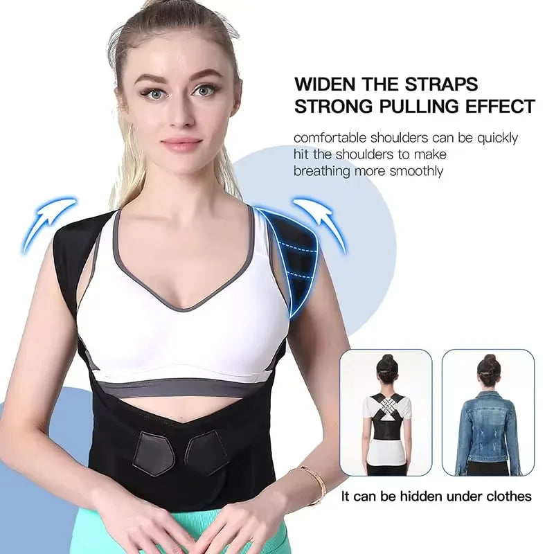 Back Brace Posture Support Wrap for Women & Men Back Lumbar Support Shoulder Posture Support for Posture & Back Neck