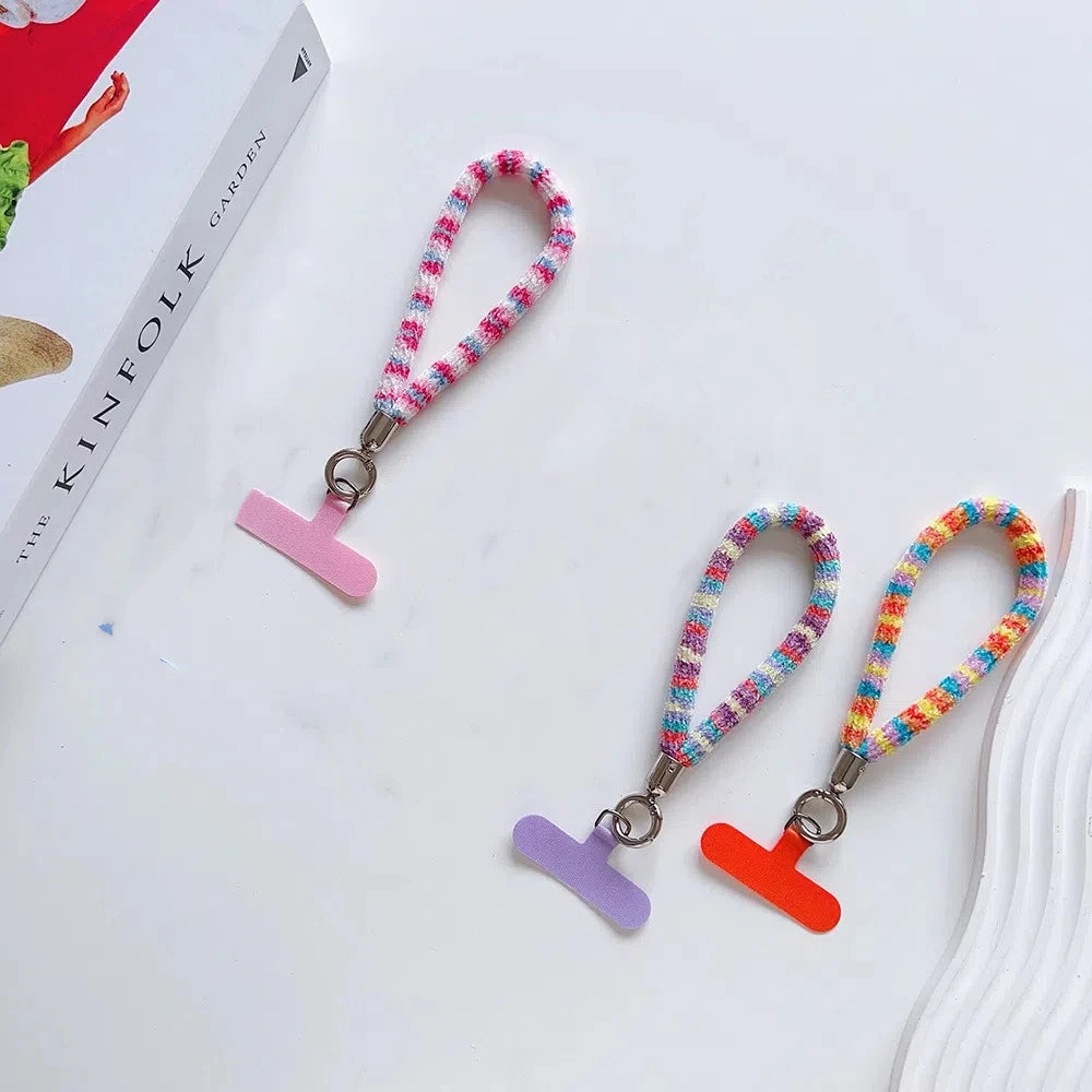 Autumn And Winter New For Mobile Phone Lanyard Colorful Camera Anti Loss Dopamine Wristband Rope  Water Cup Bag Short Keychain