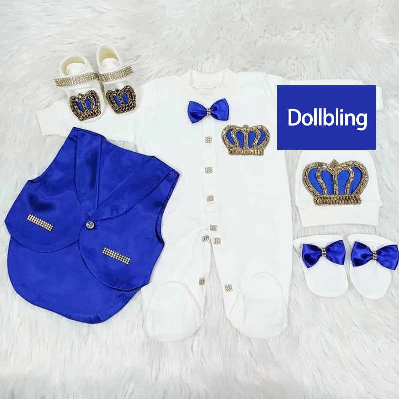 Velvet Newborn Baby Boy Outfits Blazer Vest Kids Clothing Cotton Infant Products Body Suit Shirt Pants Mittens Receiving Blanket