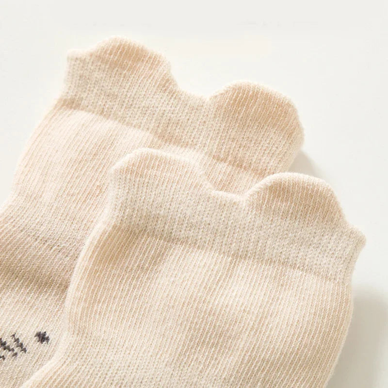 3/5 Pairs Baby Adorable Animals Pattern Non Slip Floor Socks, Breathable Casual Socks for Boys and Girls Kids Indoor Activities