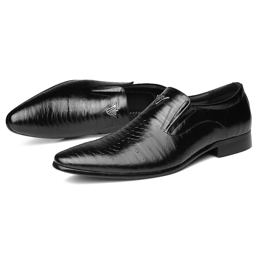 Retro Men's Dress Shoes Summer Casual Office Business Shoes Pointed Toe Leather Shoe Flat Slip-on Shoes for Men Luxury Loafers