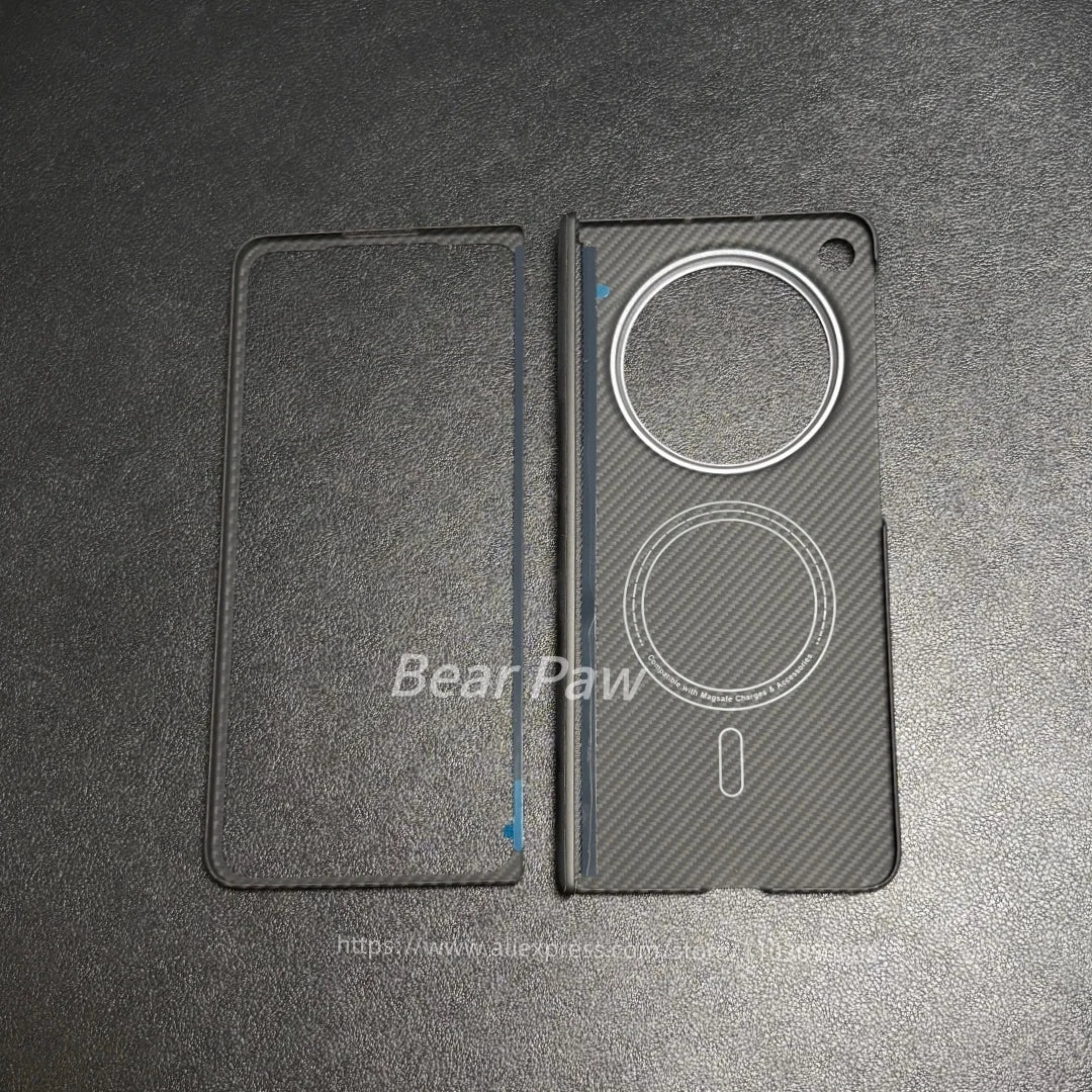 Carbon Hinge Case for Magsafe OPPO Find N6 Aramid Fiber Magnetic Hinge Phone Protection Case Central Axis Cover Ultra Slim Cover