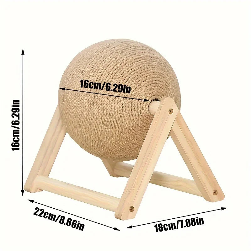 1 Set Cat Scratching Ball Toy: Kitten Sisal Rope Claw Grinding Scratcher - Vertical Design