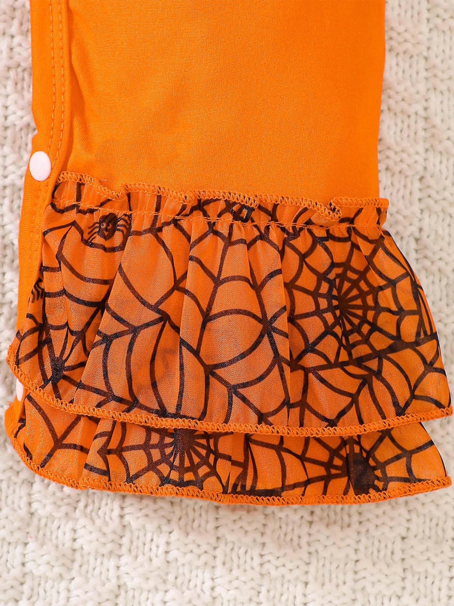 Infant Girls Halloween Theme Party Carnival Pumpkin Ghost Skeleton Cosplay Costume Skull Pumpkin Face Apparition Print Romper
