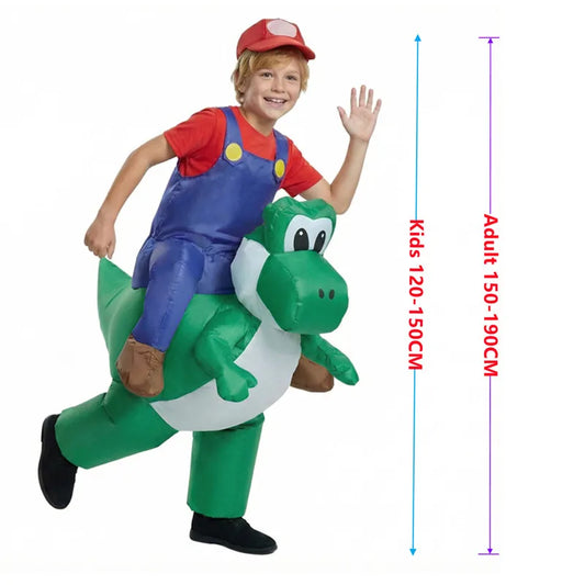 Halloween Plumber Costume Dinosaur Inflatable Suit Adult Kids Party Cosplay Performance Outfit  Holiday Dance Parties & Carnival