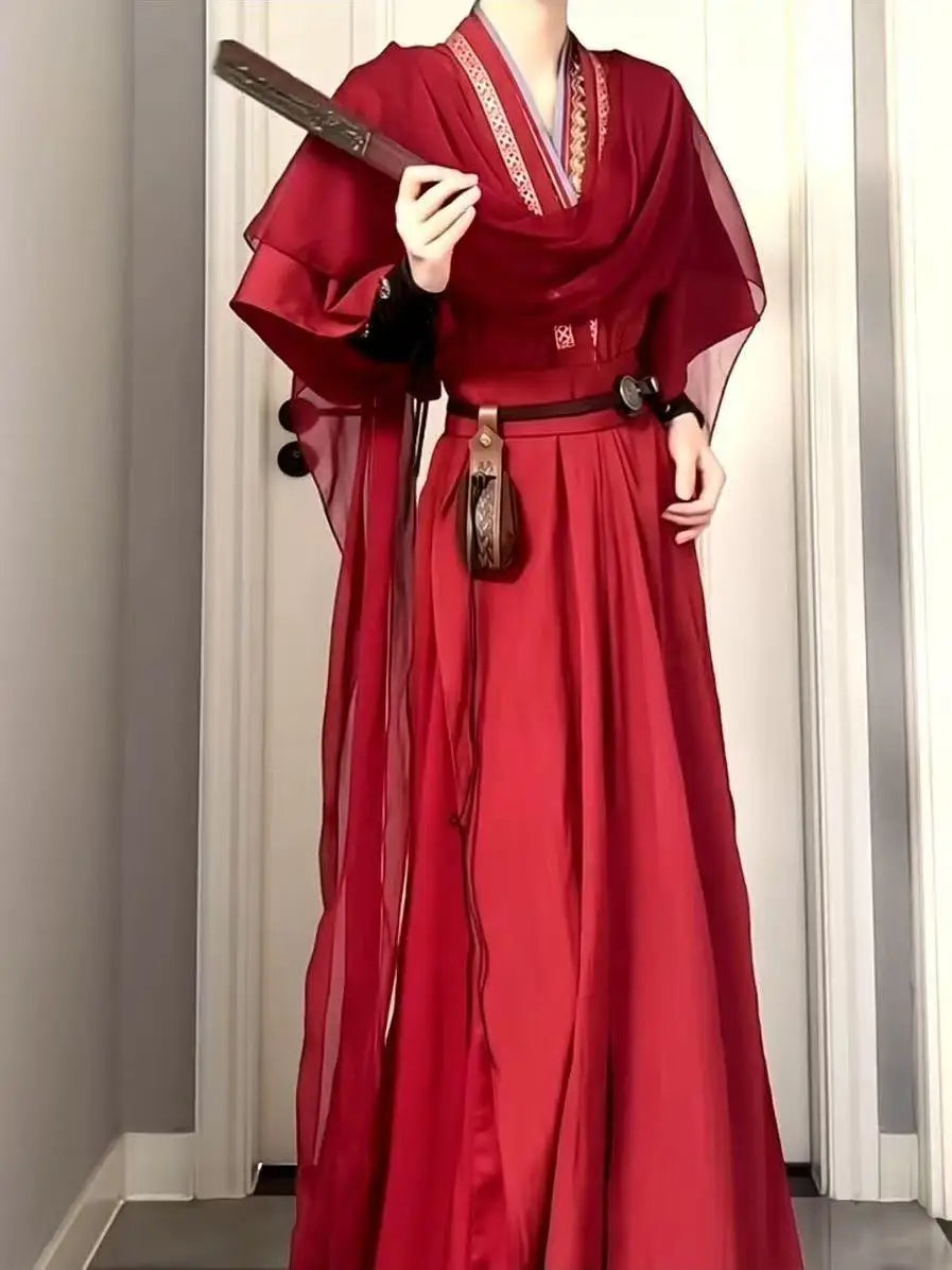 Classic Red Halloween Cosplay Costume Men Women Comic Exhibition Hanfu Outfit Trandy Cool Boys Street Black Power Ghost COS Suit
