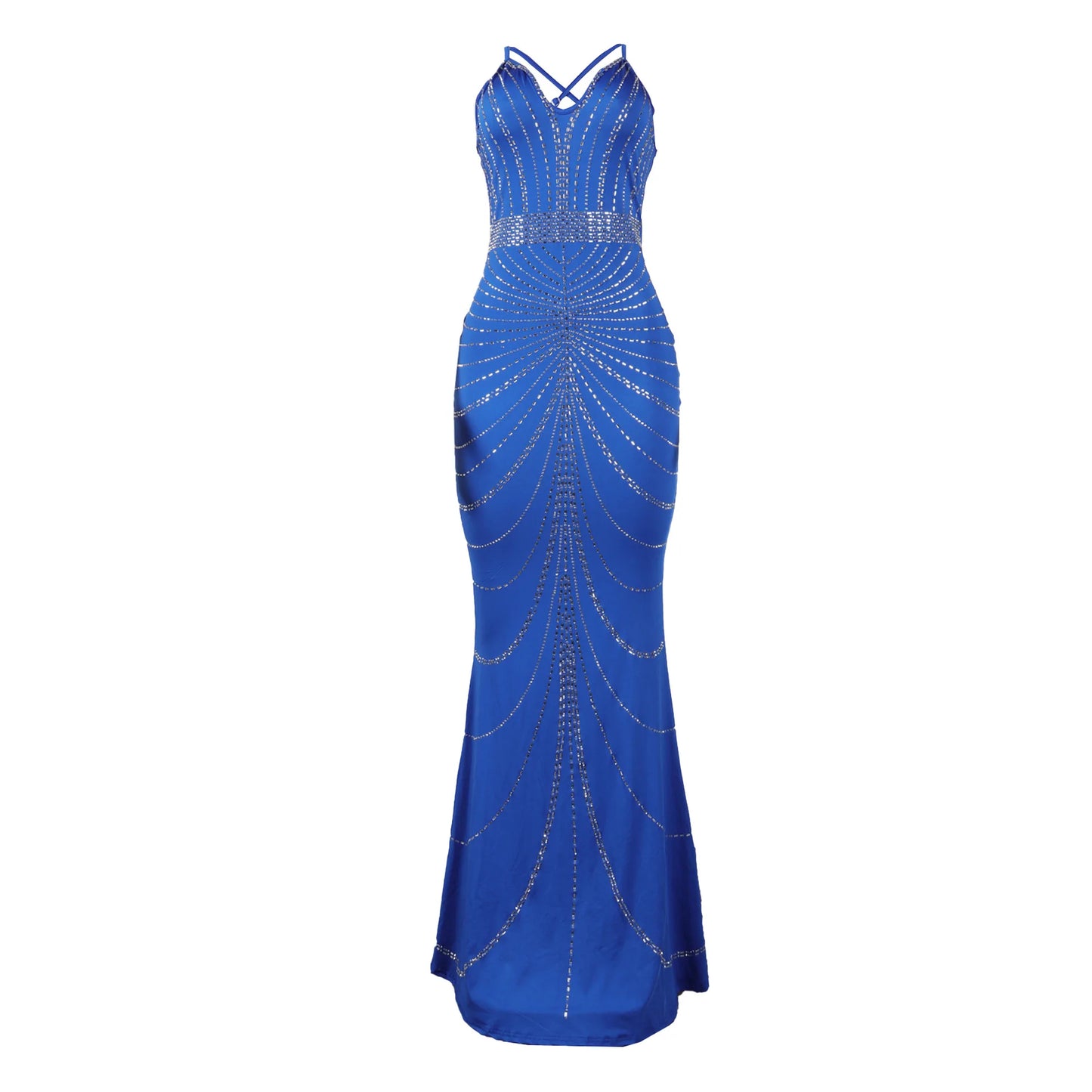 Sparkling Solid Color Hot Diamond Sheer Mesh Long Skirt, Elegant and Luxurious Spring Women's Cocktail Dress, Celebrity Clothing