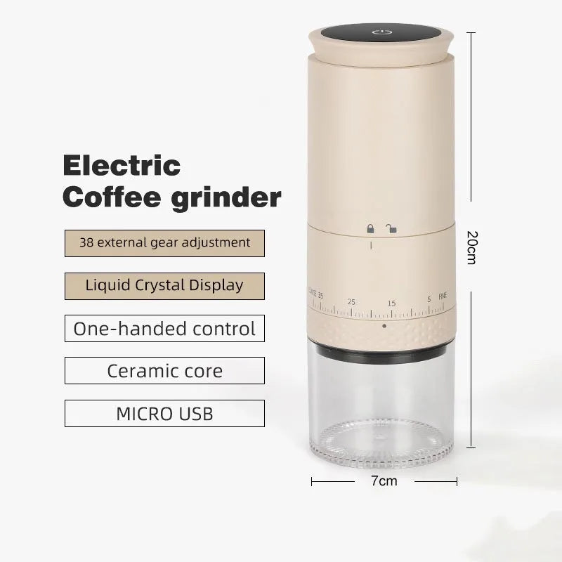 1500mAh Electric Coffee Grinder Externally Adjustable Type-C Charging Coffee Burr Grinder Bean Grinding Machine Coffee Maker