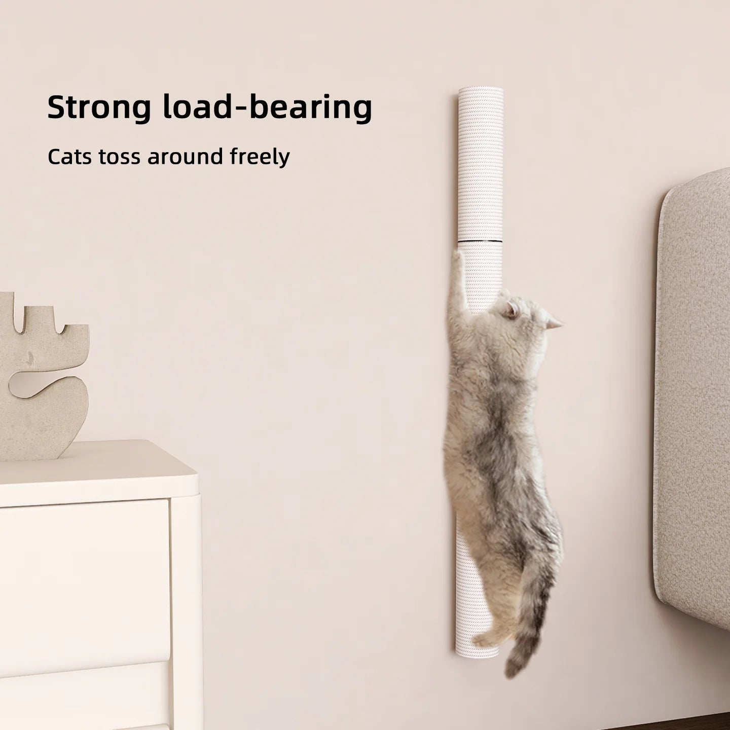 Wall-Mounted Cat Scratching Post with Sisal Rope & Climbing Ladder – Interactive Play Toy for Indoor Cats of All Sizes