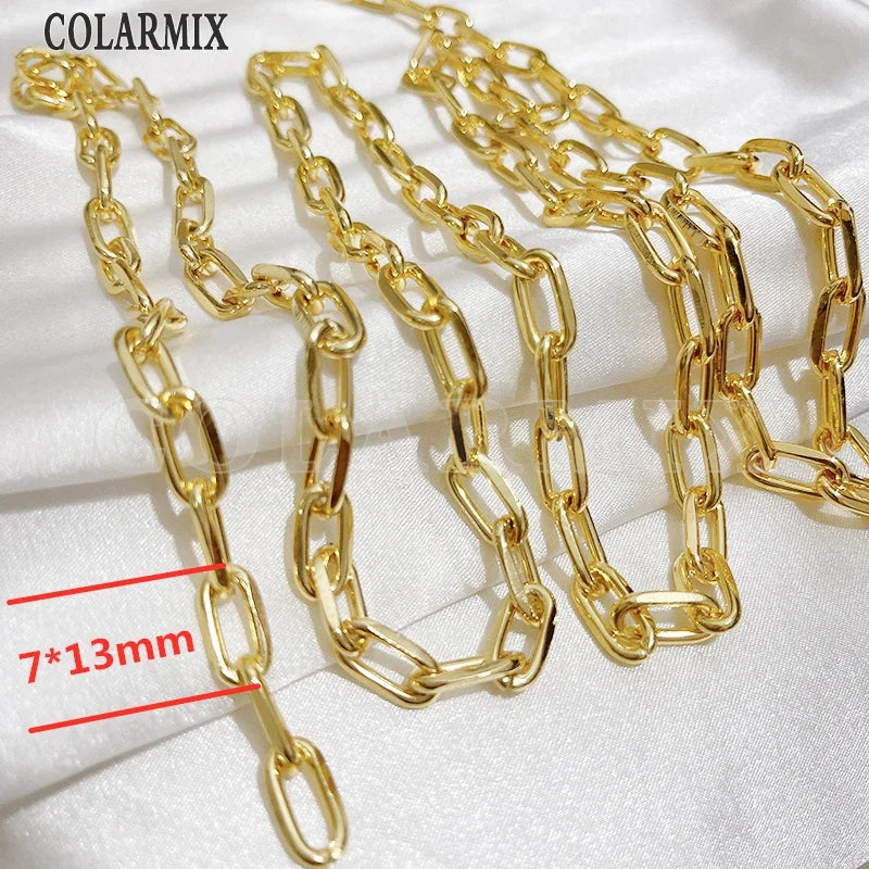 5Meters Hotsell Chunky Chains gold Metallic Fashion Jewelry gift Hip pop Necklace Fashion Jewelry