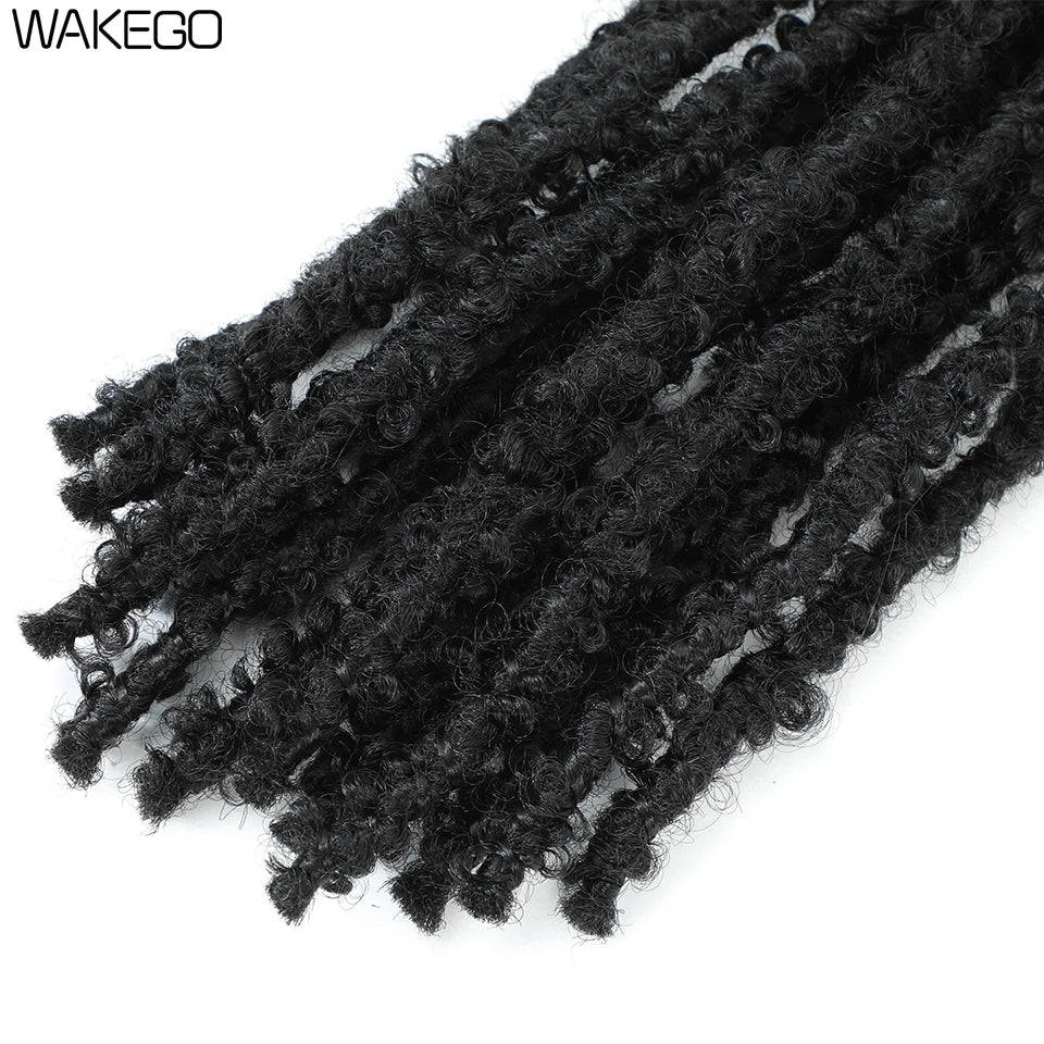 Wakego Butterfly Locs Crochet Hair 14 18 24 Inch Fausse Locks Crochet Butterfly Extensions Pre-looped Soft Locs Synthetic Braid