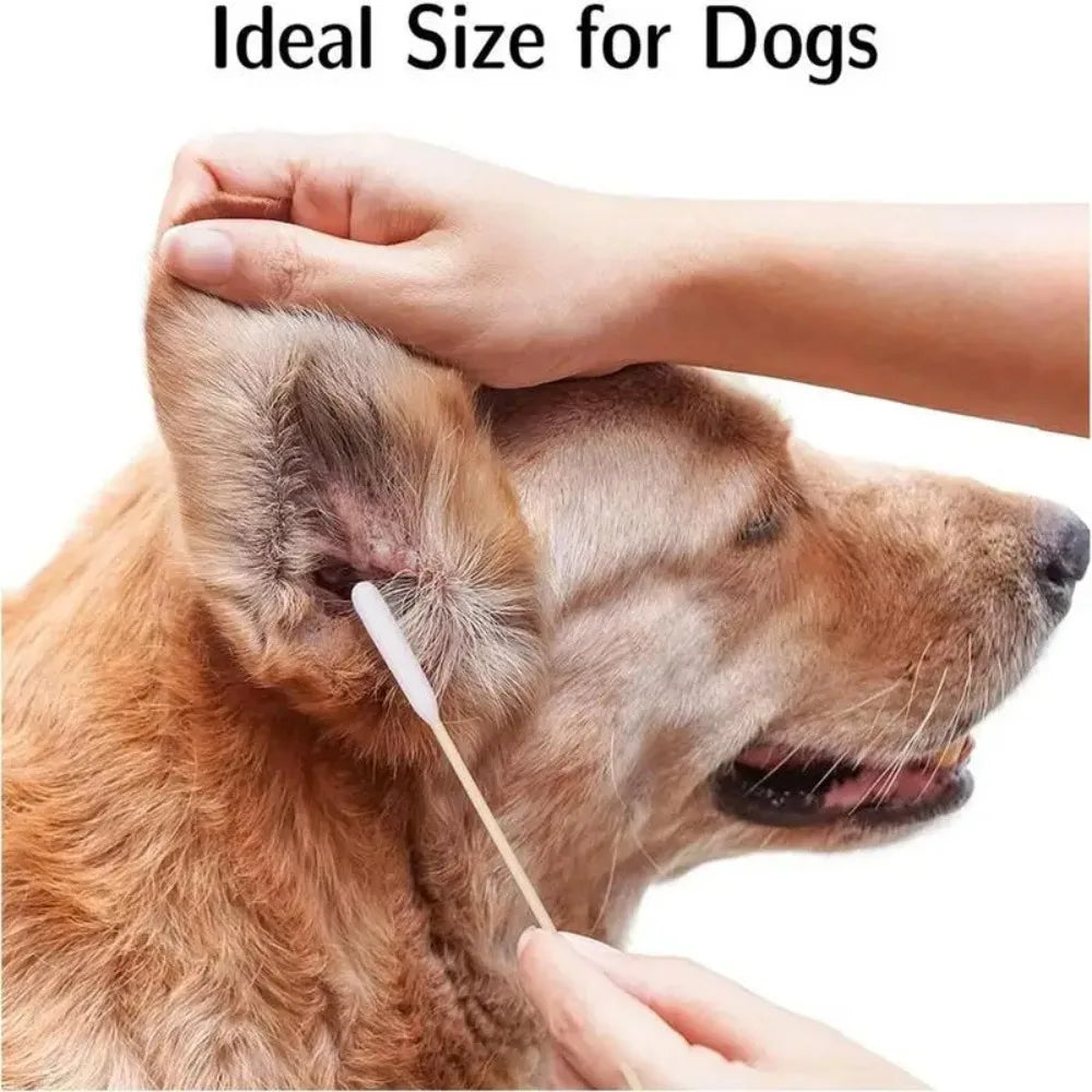 100/300/500Pcs PetEar CottonBuds Animal Cotton Swab Sticks Cotton Buds For Cat Dog Ear Wax Removaltattooclean,Tattooaccessories