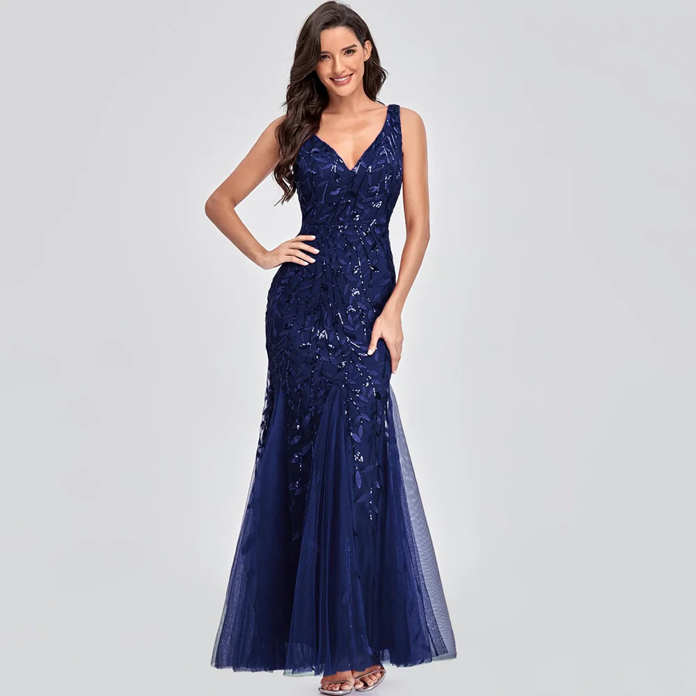 Sexy vintage Maxi Sequin cocktail Dress bridesmaid Prom Dresses for Women Casual Party Long sleeve club Bodycon Dress vestidos