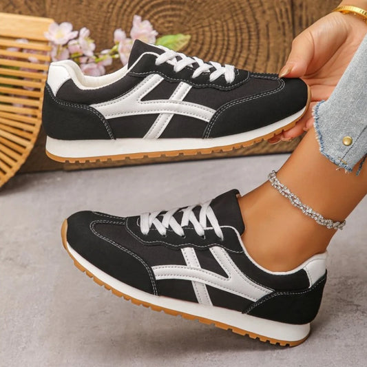 Contrast Color Casual Sport Shoes for Women 2025 Autumn Comfort Flat Sneakers Woman Lightweight Non Slip Walking Shoes Plus Size