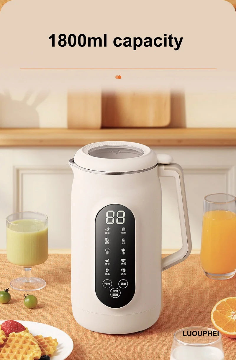 1.8L Soy Milk Machine 18h Appointment Filter-free Wall Breaking Machine Mixer Home Electric Juicer Multifunctional Food Process