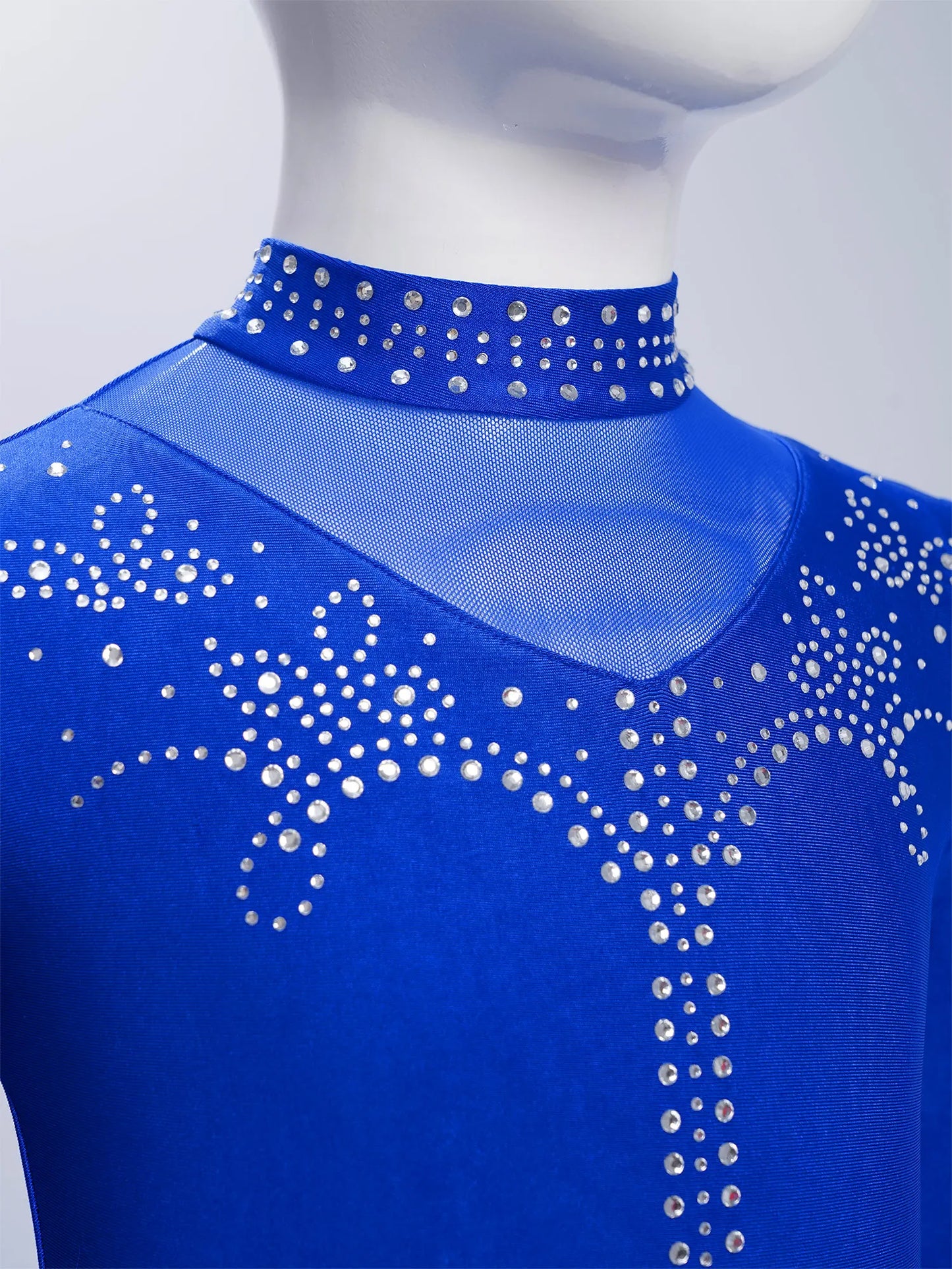 Girls Leotards Jumpsuit for Jazz Latin Skating Competition Costume Tassels Long Sleeve Rhinestones Bodysuit Modern Dancewear