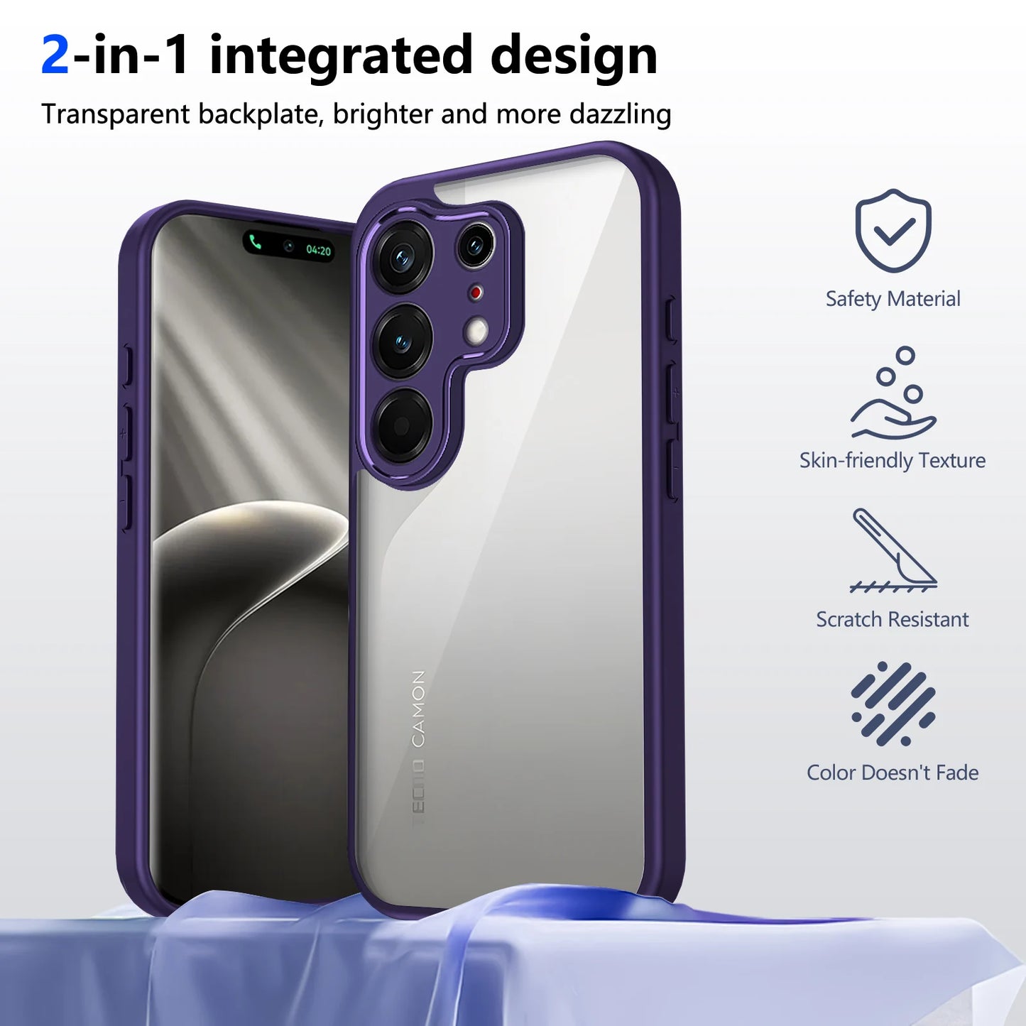 For Tecno Camon 50 Ultra Air Cushion Silicon Bumper Clear Matte Back Cover Hard Case Tecno Camon 50 Pro Coques Tecno Camon 50