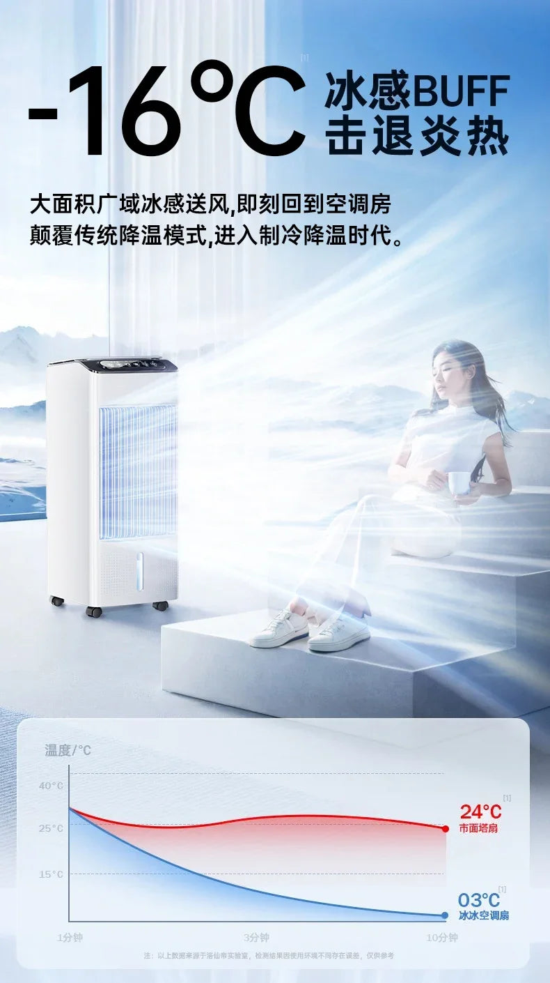 New Water Cooled Mobile Air Conditioner Fan Silent Mini Floor Cooling Fan for Home Bedroom
