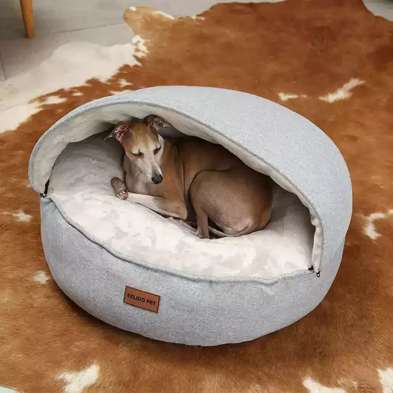 Sponge Velvet Insulated Dog Bed  Washable Winter Pet Mattress  Windproof Enclosed Cat Sleeping Bag  Shaped Pet Tent