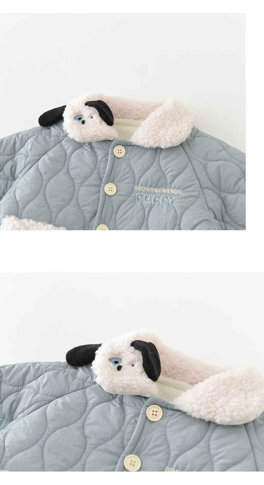 2025 Winter New Baby Warm Clothes Set Boys Girls Cute Lapel Padded Jacket + Pants 2pcs Suit Plus Velvet Thick Infant Outfits