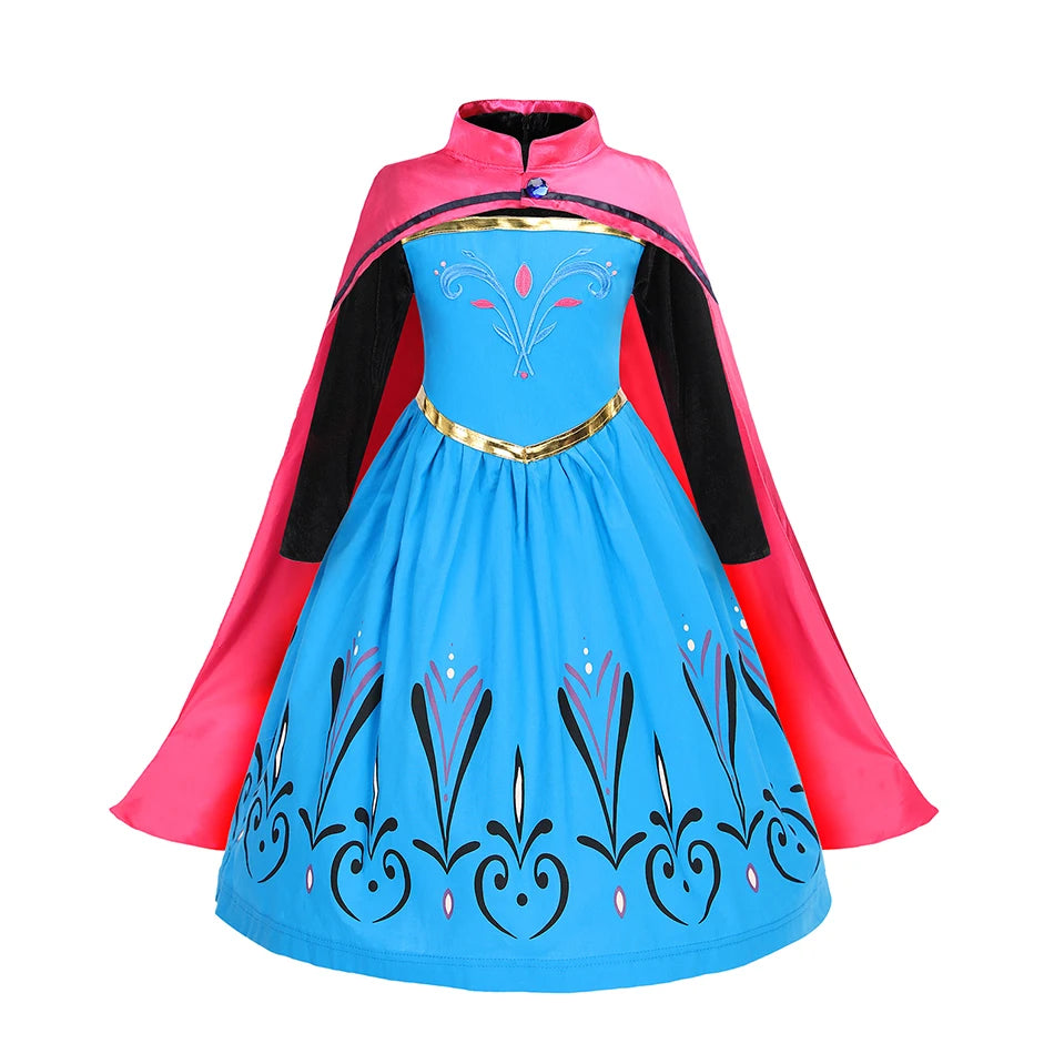 Halloween Birthday Carnival Princess Costume Dress Elsa Anna Snow White Aurora Moana Rapunzel Mermaid Belle for Girls 2-8Y