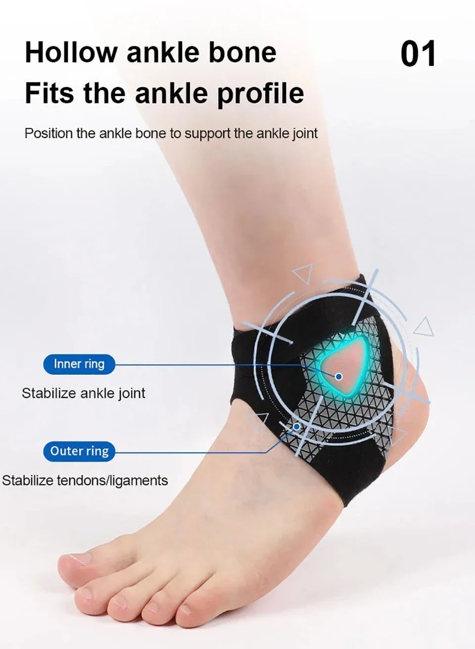 1-10pcs S/M/L  Adjustable Elastic Ankle Wrap Breathable Thin Heel Support Sports Compression for Running  Sprain Prevention