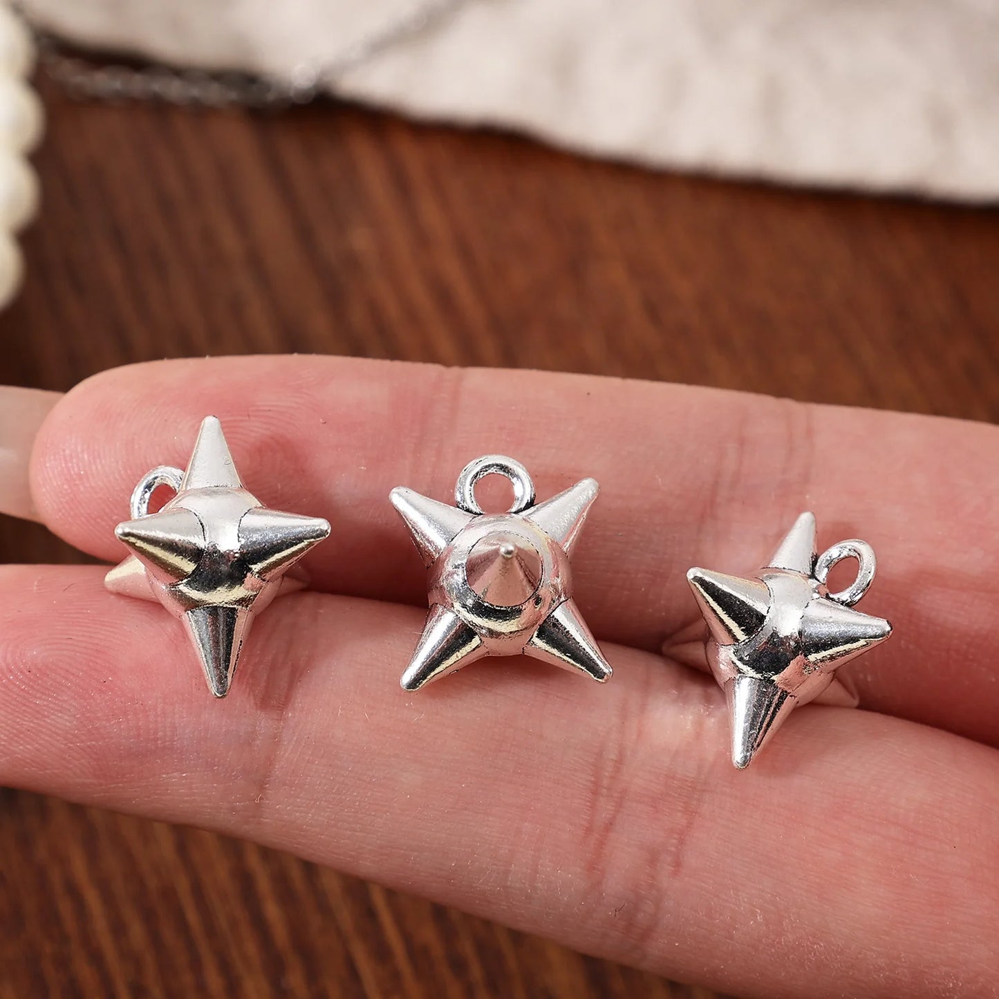 Punk Rock Aesthetic Spike Morning Star Rivet Dangle Charms Jewelry Making Gothic Spiky Ball Pendant Charms DIY Jewelry Findings