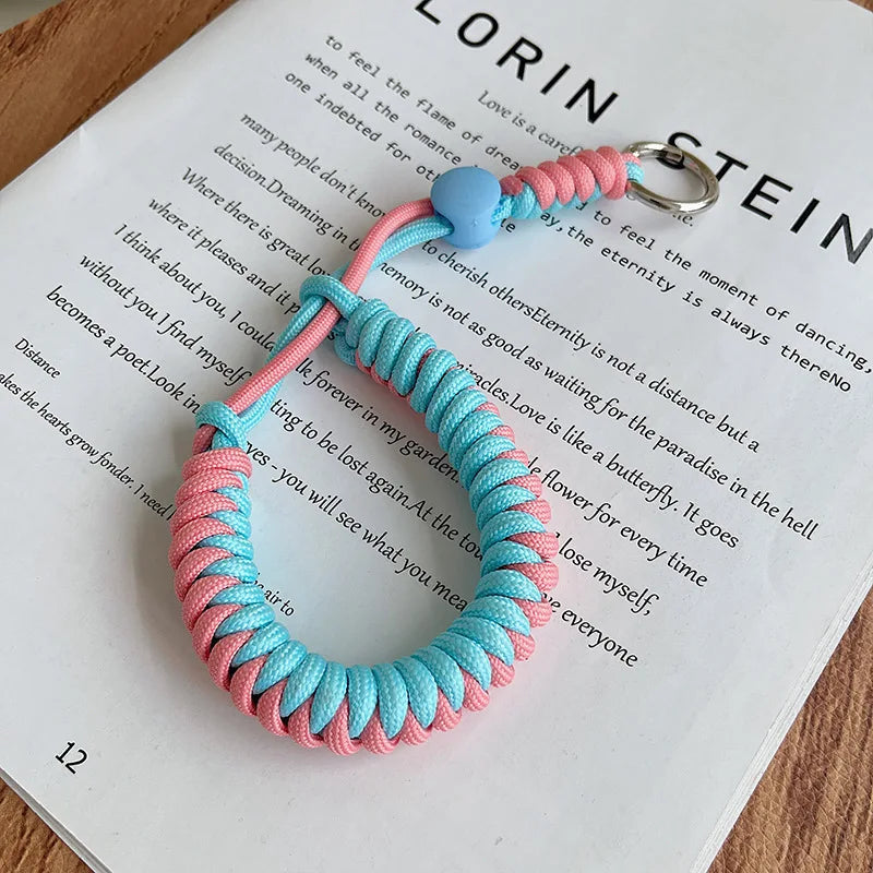 Short Mobile Phone Lanyard Anti-Loss Wrist Strap Hand-Woven Keychain Car Pendant Bag Pendant Wristband