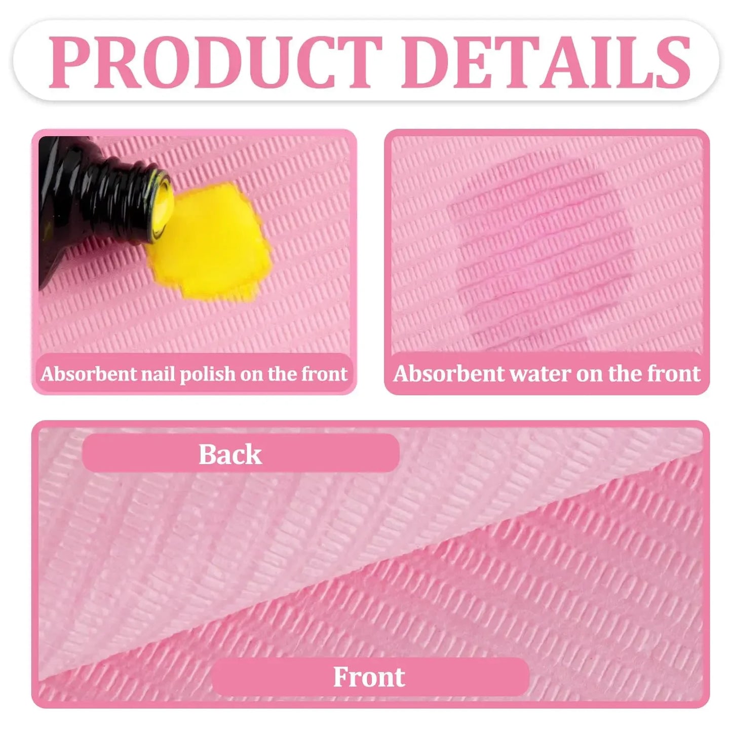 100/50/30/15/5PCS Disposable Nail Mats Fordable Nail Paper Towels for Table Acrylic Nail Practice Sheet Nail Art Table Mats